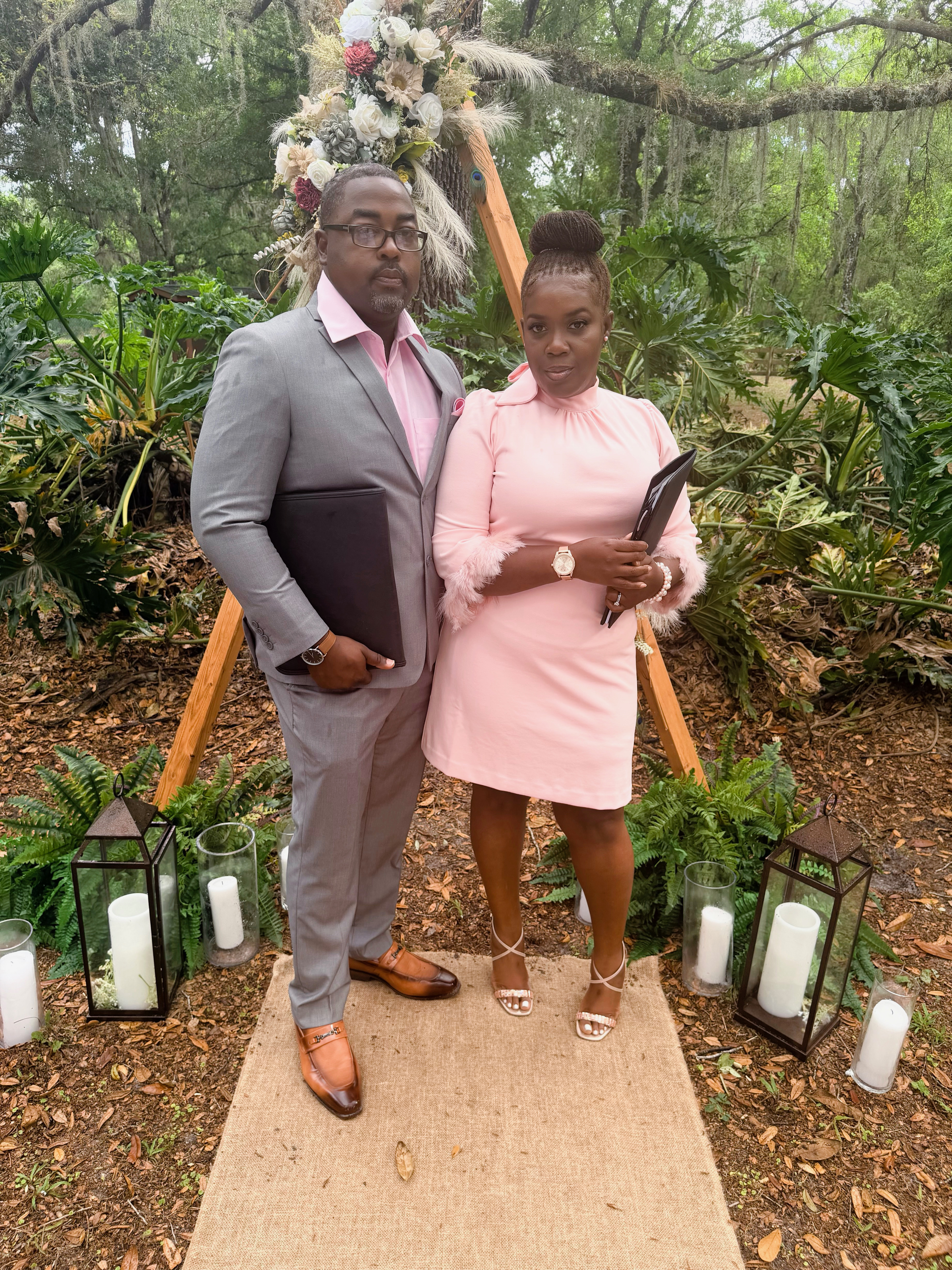 Freedom and couple at the altar